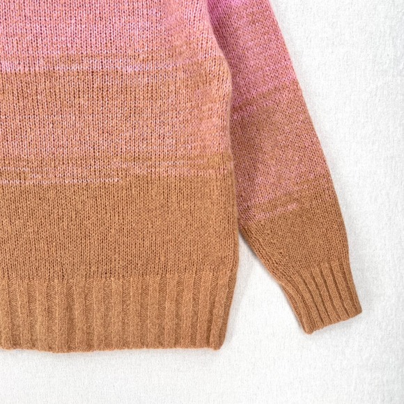 EVERLANE The Gradient Alpaca Crew Sweater Womens M Tan Pink Long Sleeve Pullover - Picture 11 of 16